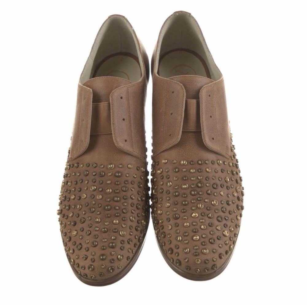 Candela Studded Brown Leather Loafers